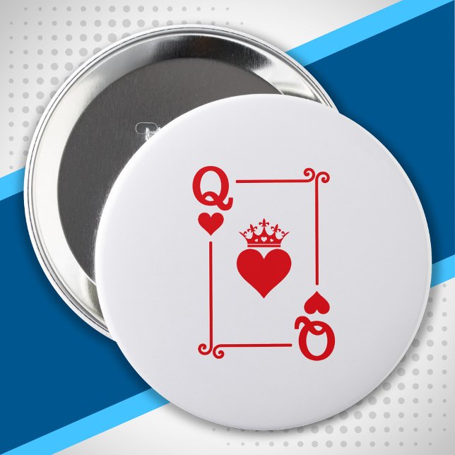 Matching Couples Halloween Costume Queen of Hearts 4 Inch Round Button (Creator Uploaded)