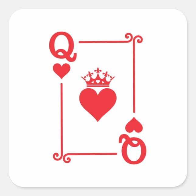 Matching Couples Halloween Costume Queen of Hearts Square Sticker (Front)