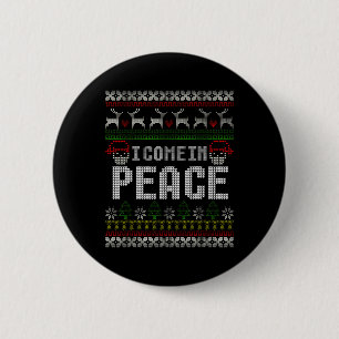 Matching Couples Ugly Christmas Sweater I Come In 2 Inch Round Button