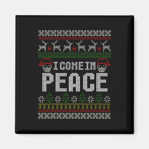 Matching Couples Ugly Christmas Sweater I Come In  Magnet