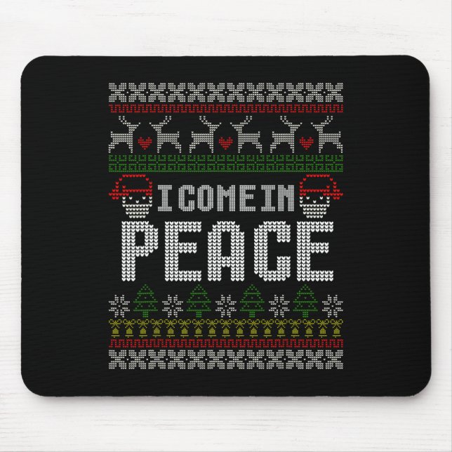 Matching Couples Ugly Christmas Sweater I Come In  Mouse Pad (Front)