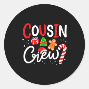 Matching Cousin Crew Christmas 2025 Family Holiday Classic Round Sticker