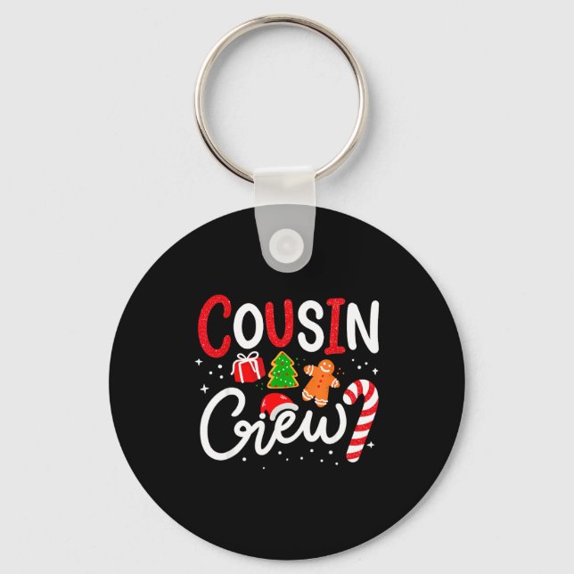 Matching Cousin Crew Christmas 2025 Family Holiday Keychain (Front)