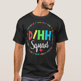 Matching DHH Teacher Deaf Hard of Hearing ASL Squa T-Shirt