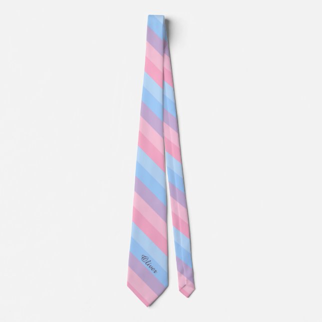 Matching Elegant Trendy Colour Stripes Tie (Front)