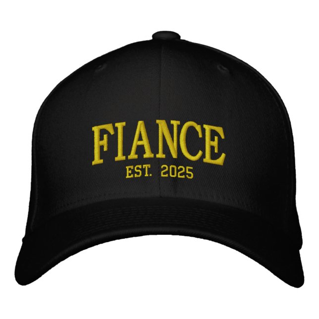 Matching Engaged Couple Engagement Gift Monogram Embroidered Hat (Front)