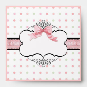 Matching Envelope - French Bow Dot Swirl v3