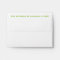 Matching envelope PARROT GREEN initial on notecard