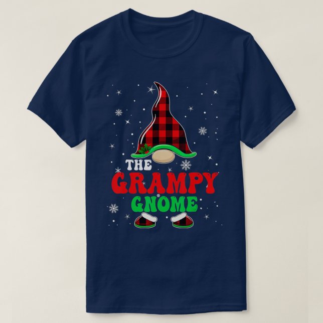 Matching Family Buffalo Plaid The Grampy Gnome Chr T-Shirt (Design Front)
