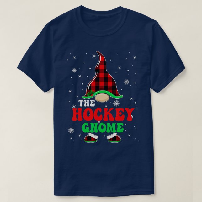 Matching Family Buffalo Plaid The Hockey Gnome Chr T-Shirt (Design Front)