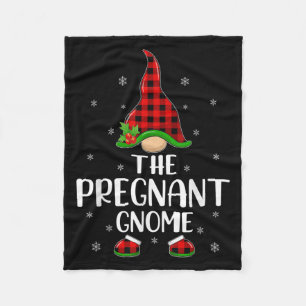 Matching Family Buffalo Plaid The Pregnant Gnome C Fleece Blanket