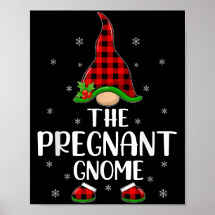 Matching Family Buffalo Plaid The Pregnant Gnome C Poster