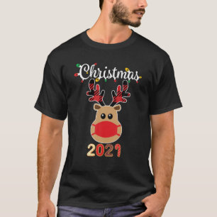 Matching Family Christmas 2021 Plaid Rudolph Reind T-Shirt