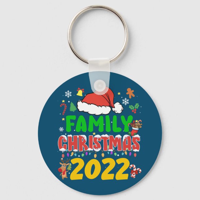 Matching Family Christmas 2022 Team Santa Elf Squa Keychain (Front)