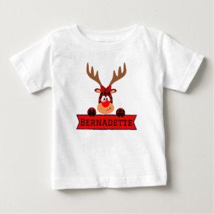 Matching Family Christmas Buffalo Plaid Reindeer Baby T-Shirt