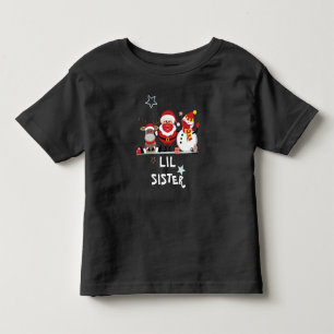 Matching Family Christmas Holiday Lil Sister Toddler T-shirt