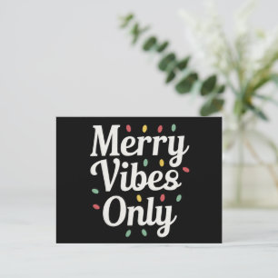 Matching Family Christmas Merry Vibes Only Lights  Holiday Postcard