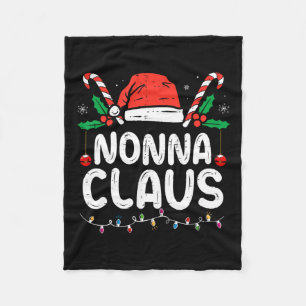 Matching Family Christmas Pajama Xmas Lights Nonna Fleece Blanket