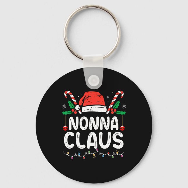 Matching Family Christmas Pajama Xmas Lights Nonna Keychain (Front)