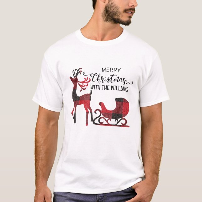 Matching Family Christmas | Personalized Modern T-Shirt (Front)