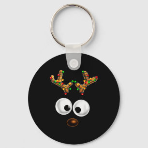 Matching Family Christmas Reindeer Face Christmas Keychain