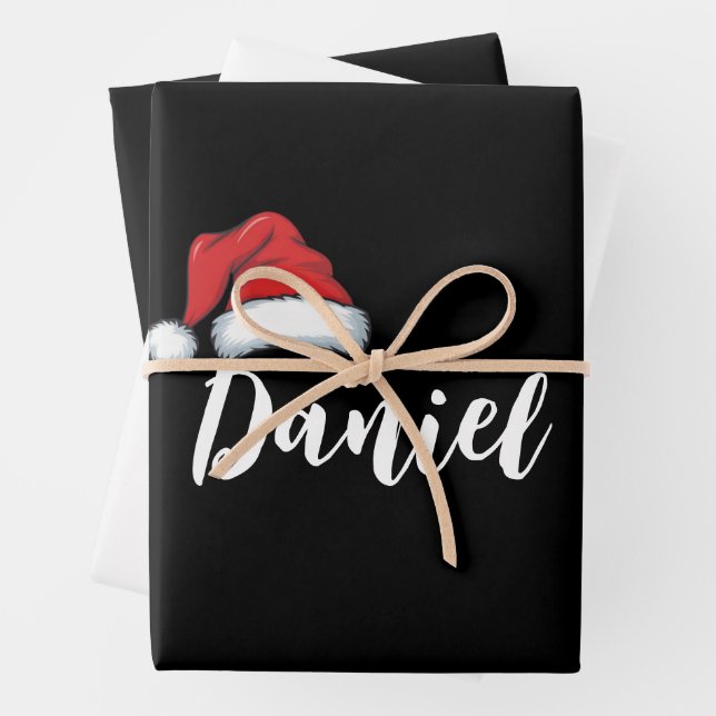 Matching Family Christmas Xmas Personalized Name  Wrapping Paper Sheet (In situ)