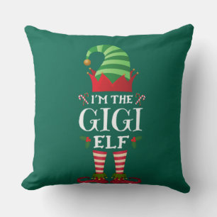Matching Family Funny I'm The Gigi Elf Christmas Throw Pillow