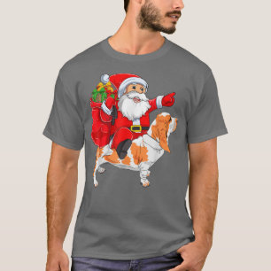 Matching Family Funny Santa Riding Basset Hound Ch T-Shirt