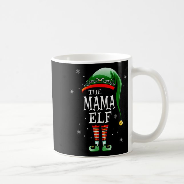 Matching Family Funny The Mama Elf Christmas  Coffee Mug (Right)