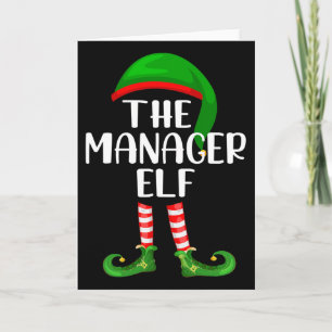 Matching Family Group Christmas The Manager Elf Card