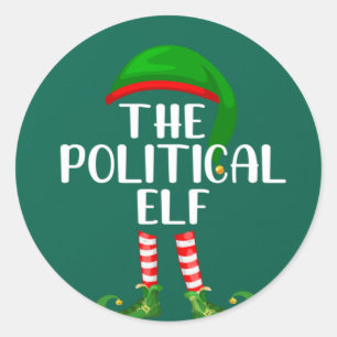 Matching Family Group Christmas The Political Elf Classic Round Sticker