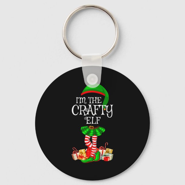Matching Family Group I'm The Crafty Elf Christmas Keychain (Front)