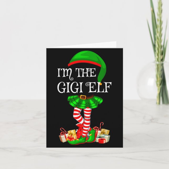 Matching Family Group I'm The Gigi Elf Christmas  Card (Front)