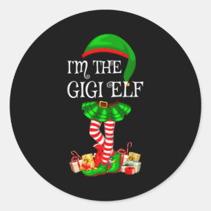 Matching Family Group I'm The Gigi Elf Christmas  Classic Round Sticker