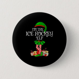 Matching Family Group I'm The Ice Hockey Elf Chris 2 Inch Round Button