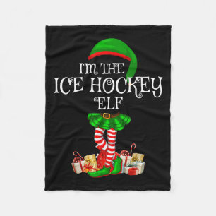 Matching Family Group I'm The Ice Hockey Elf Chris Fleece Blanket