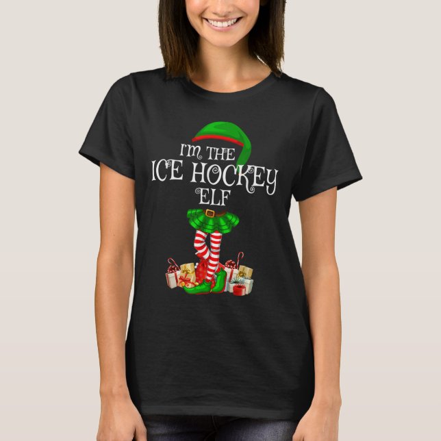 Matching Family Group I'm The Ice Hockey Elf Chris T-Shirt (Front)