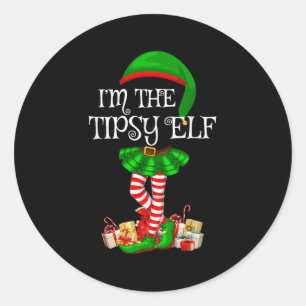 Matching Family Group I'm The Tipsy Elf Christmas  Classic Round Sticker