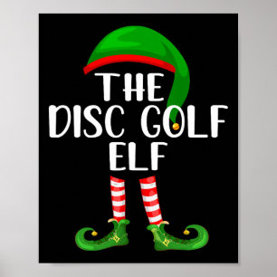 Matching Family Group The Disc Golf Elf Christmas  Poster