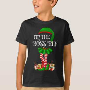 Matching Family I'm The Boss Elf Christmas T-Shirt