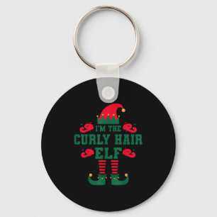 Matching Family I'm The Curly Hair Elf Christmas  Keychain