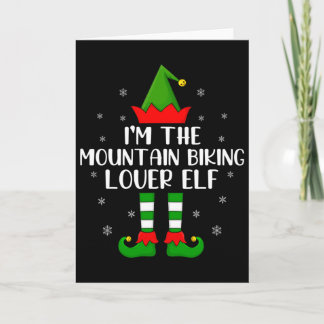 Matching Family Mountain Biking Lover Elf Christma Card