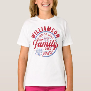 Matching Family Name 4th of July Red White Blue T-Shirt