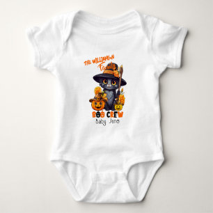 Matching Family Name Halloween Cat Pumpkin Baby Bodysuit
