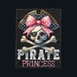 Matching Family Pirate Birthday Party School Kids  Fleece Blanket<br><div class="desc">Matching Family Pirate Birthday Party School Kids Funny Pirate Princess Coquette Bow Halloween Costume Girls</div>