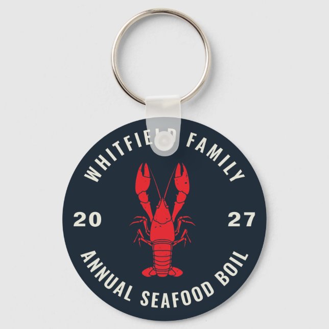 Matching Family Reunion Seafood Boil Custom Keychain (Front)