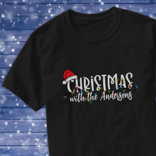Matching Family String Lights Santa Hat Christmas T-Shirt