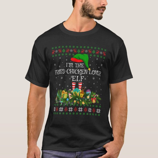 Matching Family Ugly Fried Chicken Lover Elf Chris T-Shirt (Front)