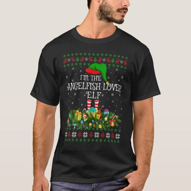 Matching Family Ugly I'm The Angelfish Elf Christm T-Shirt (Front)