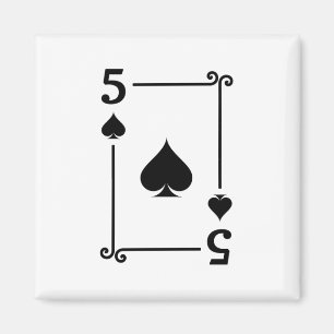 Matching Five Spades Suit Playing Cards Modern 5 Magnet